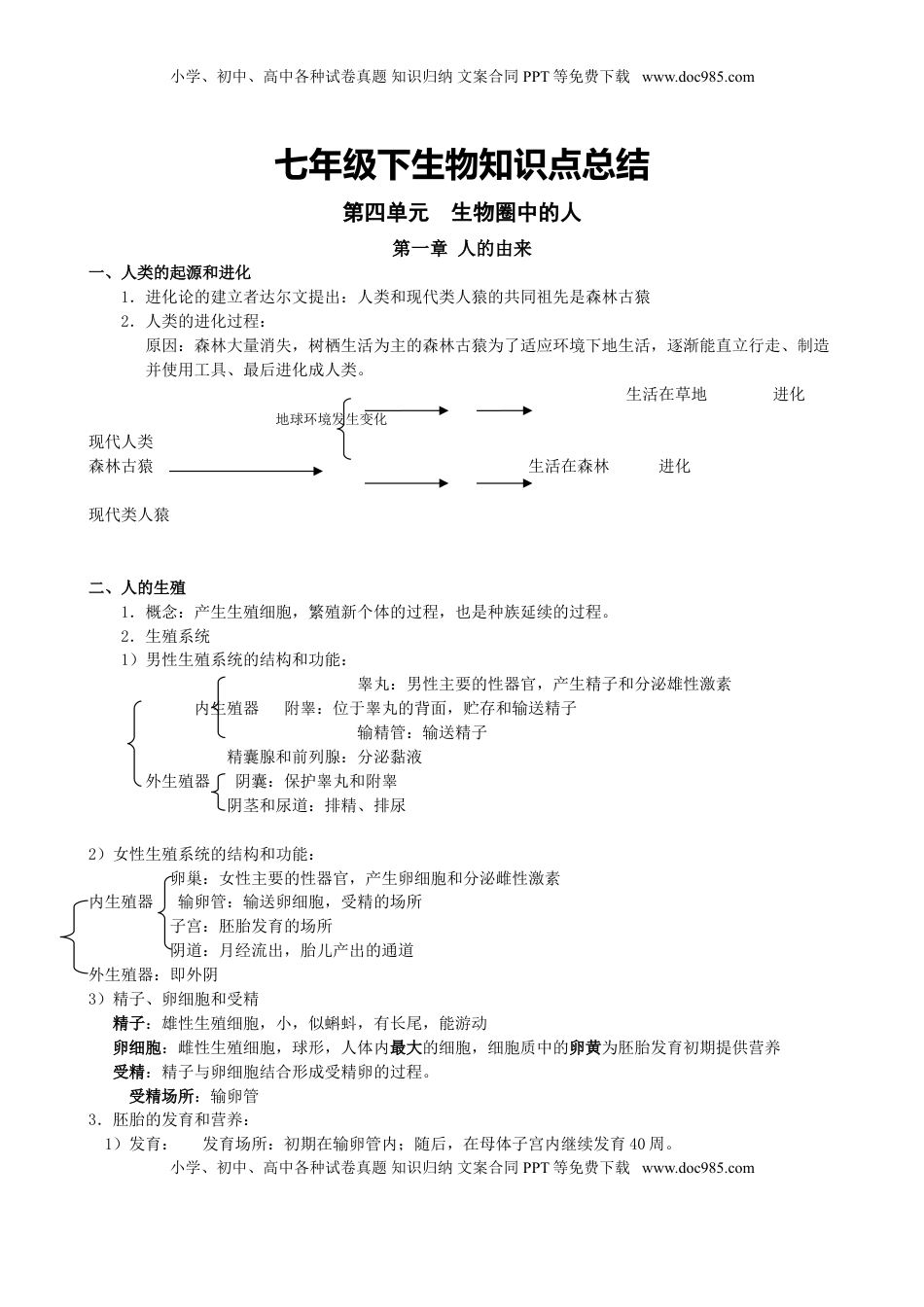 七年级生物下册复习资料(1).doc