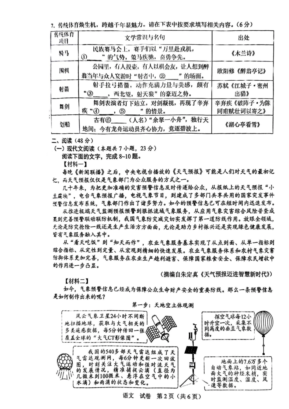 2025年广西中考语文卷(清晰版).pdf