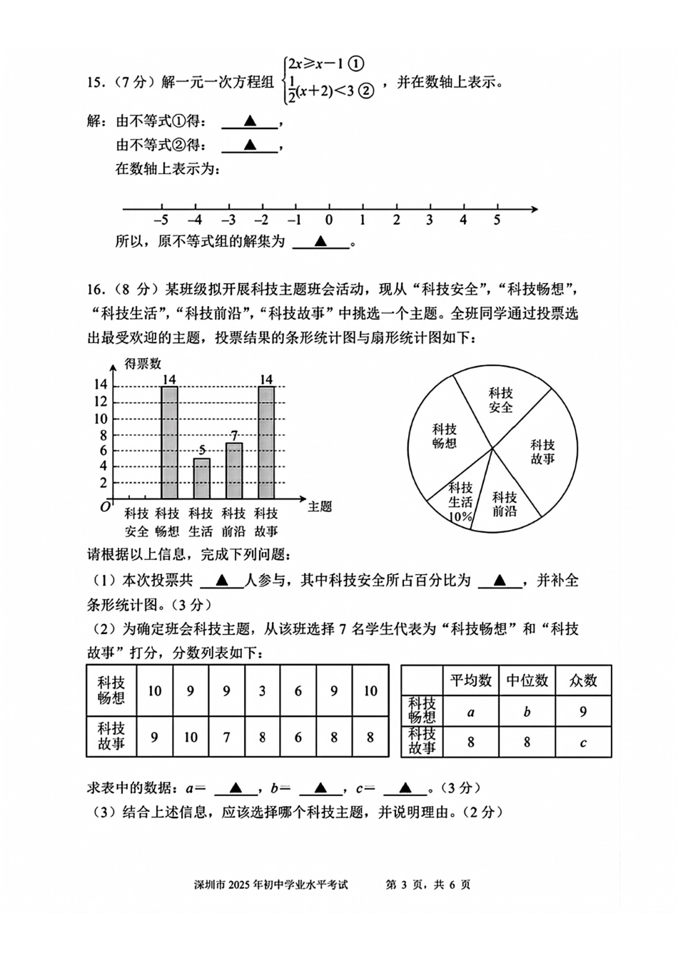 2025年广东省深圳市中考数学试题 .pdf