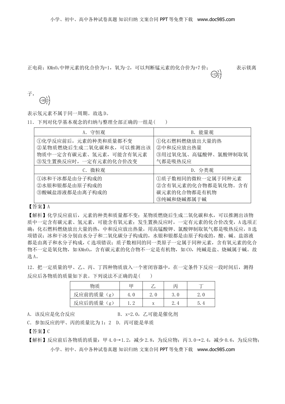 湖北省随州市2019年中考化学真题试题（含解析）.doc