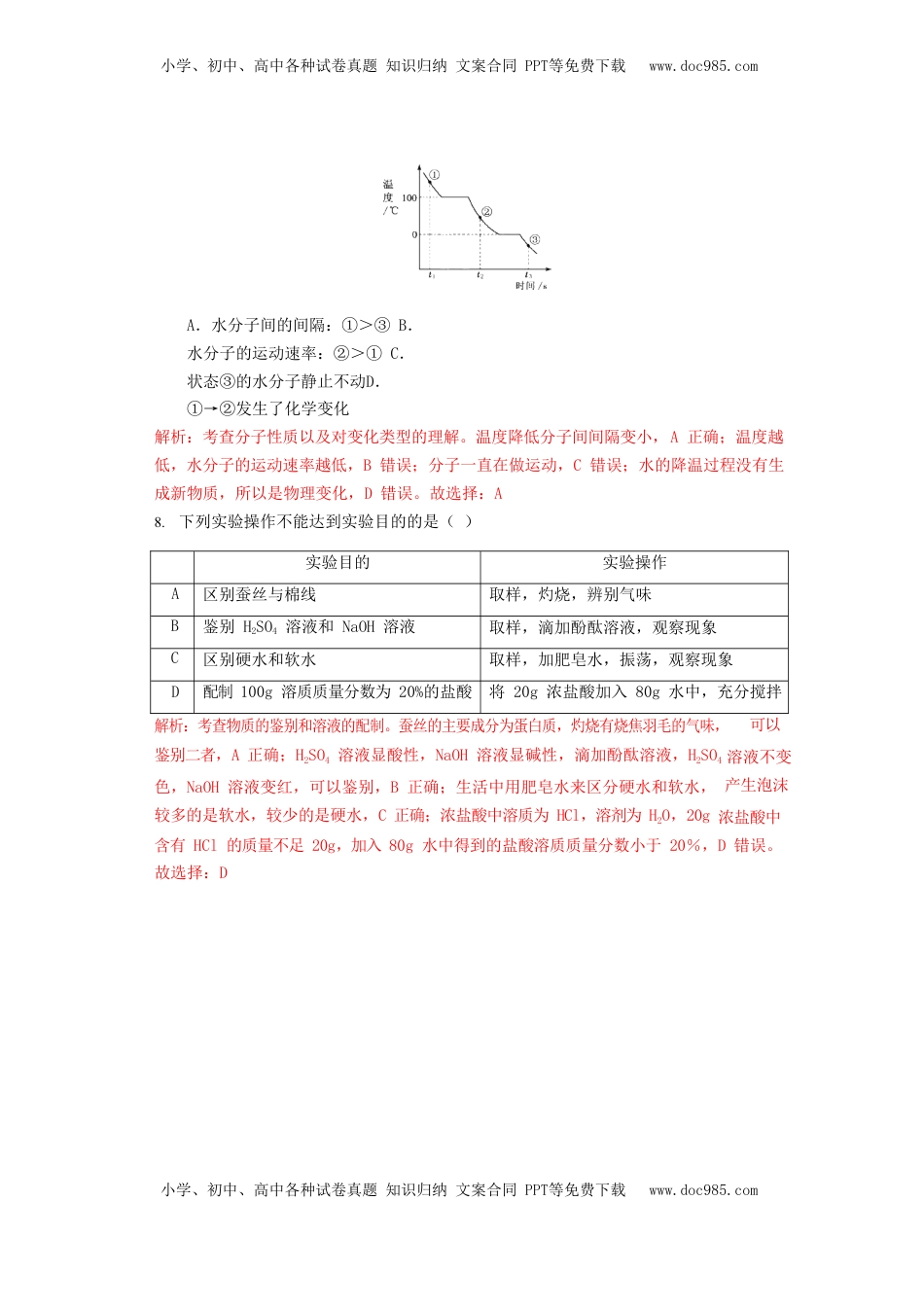 福建省2019年中考化学真题试题（含解析）.doc