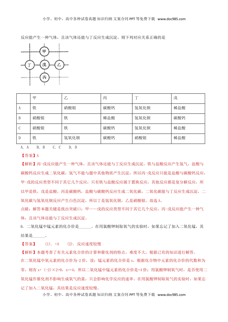 浙江省绍兴市2018年中考化学真题试题（含解析）.doc