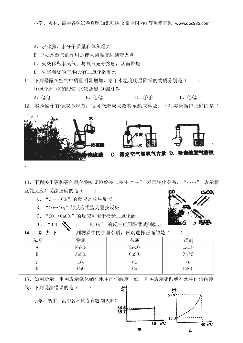 四川省眉山市2015年中考化学真题试题（含答案）.doc