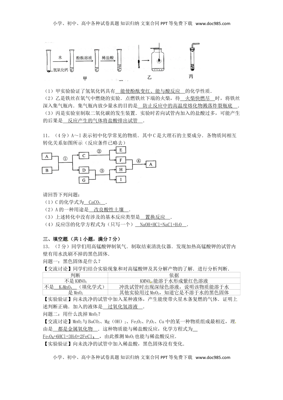 河北省2015年中考化学真题试题（含答案）.doc
