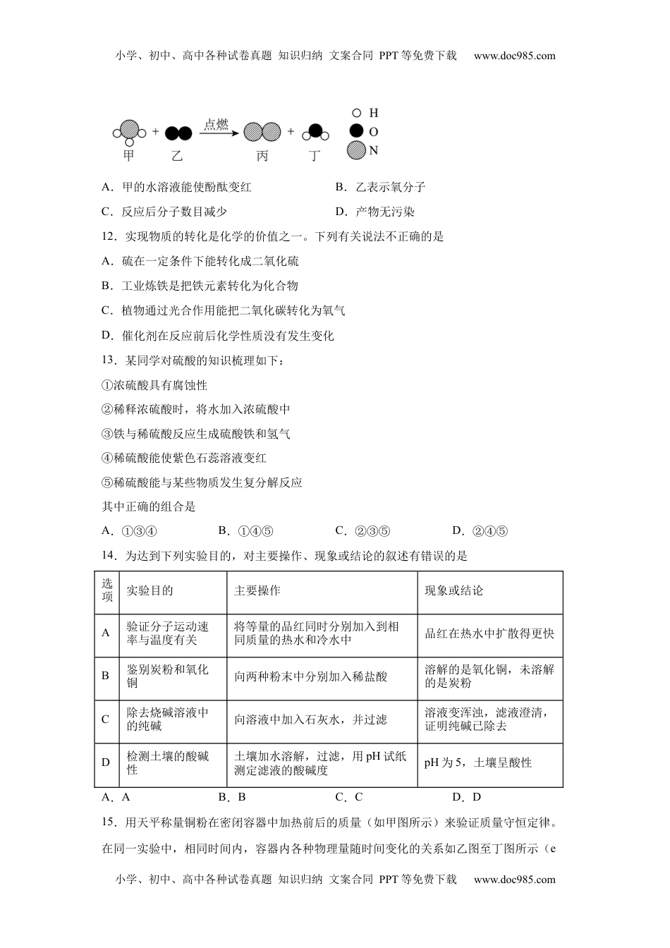 2025年重庆市中考化学真题.docx