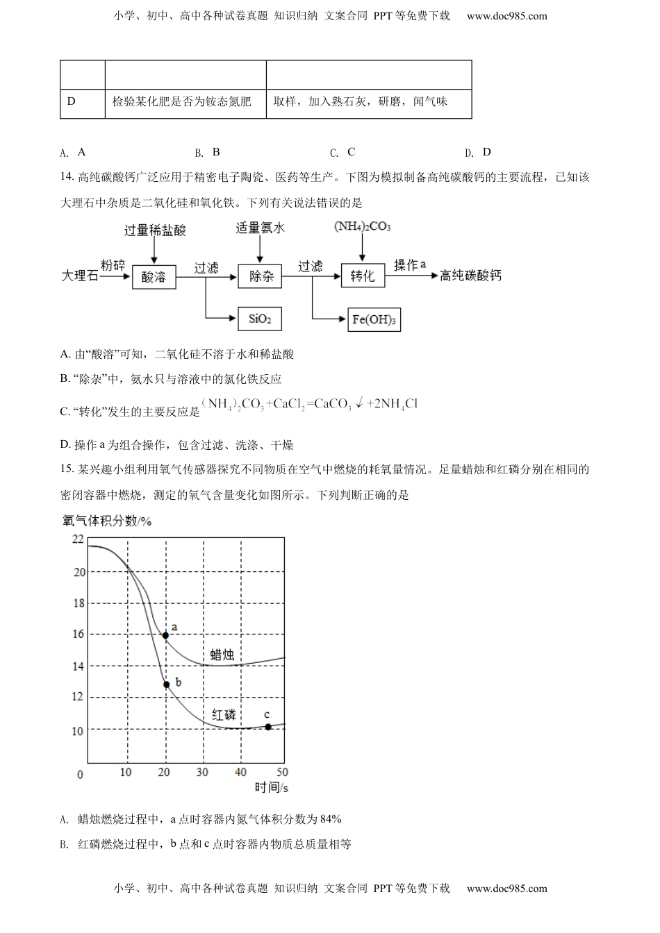 精品解析：2022年江苏省泰州市中考化学真题（原卷版）.docx