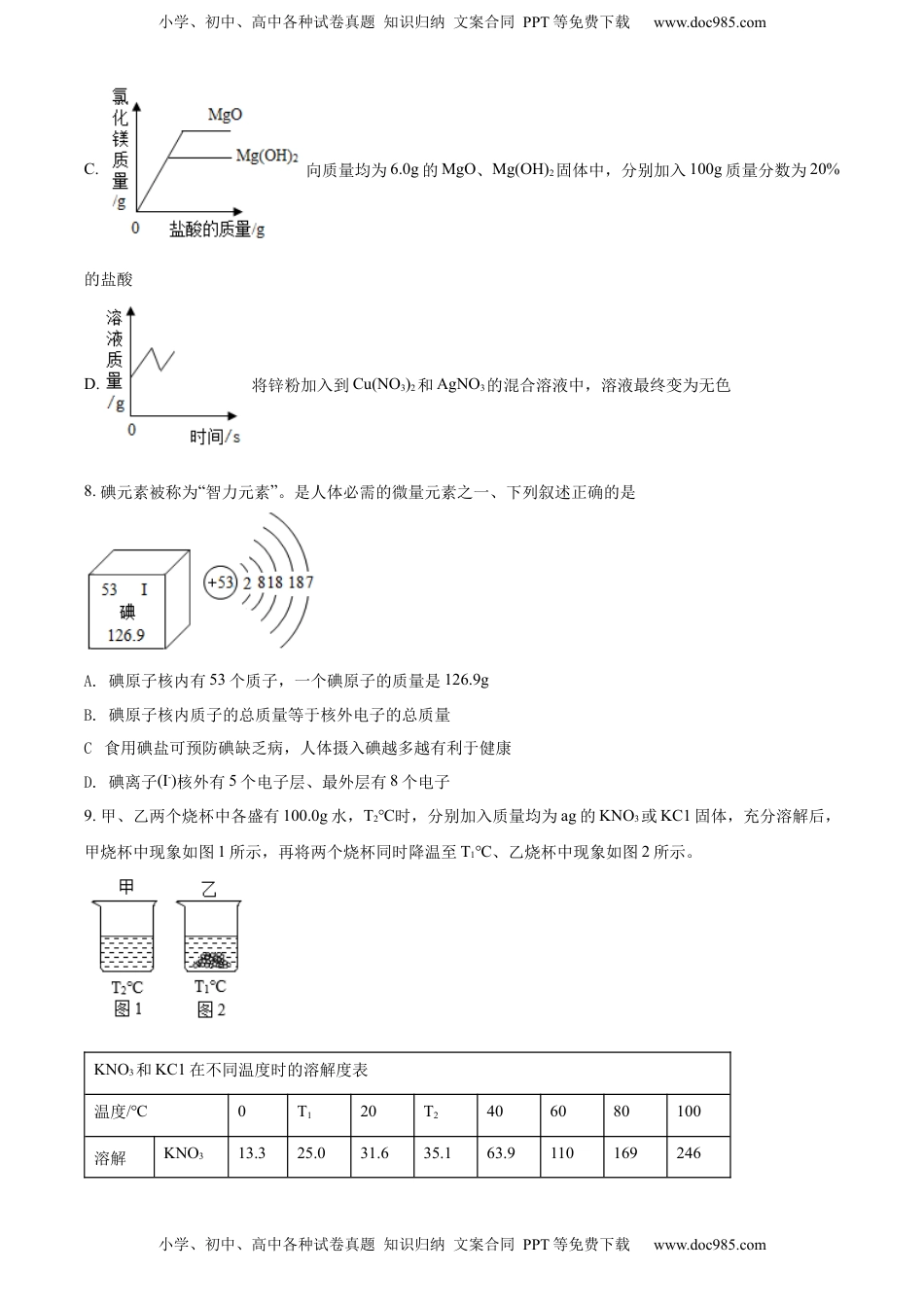 精品解析：2022年黑龙江省大庆市中考化学真题（原卷版）.docx