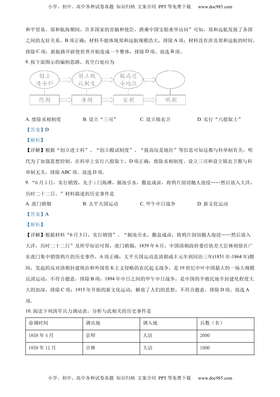 精品解析：2022年江西省中考历史真题（解析版）.docx