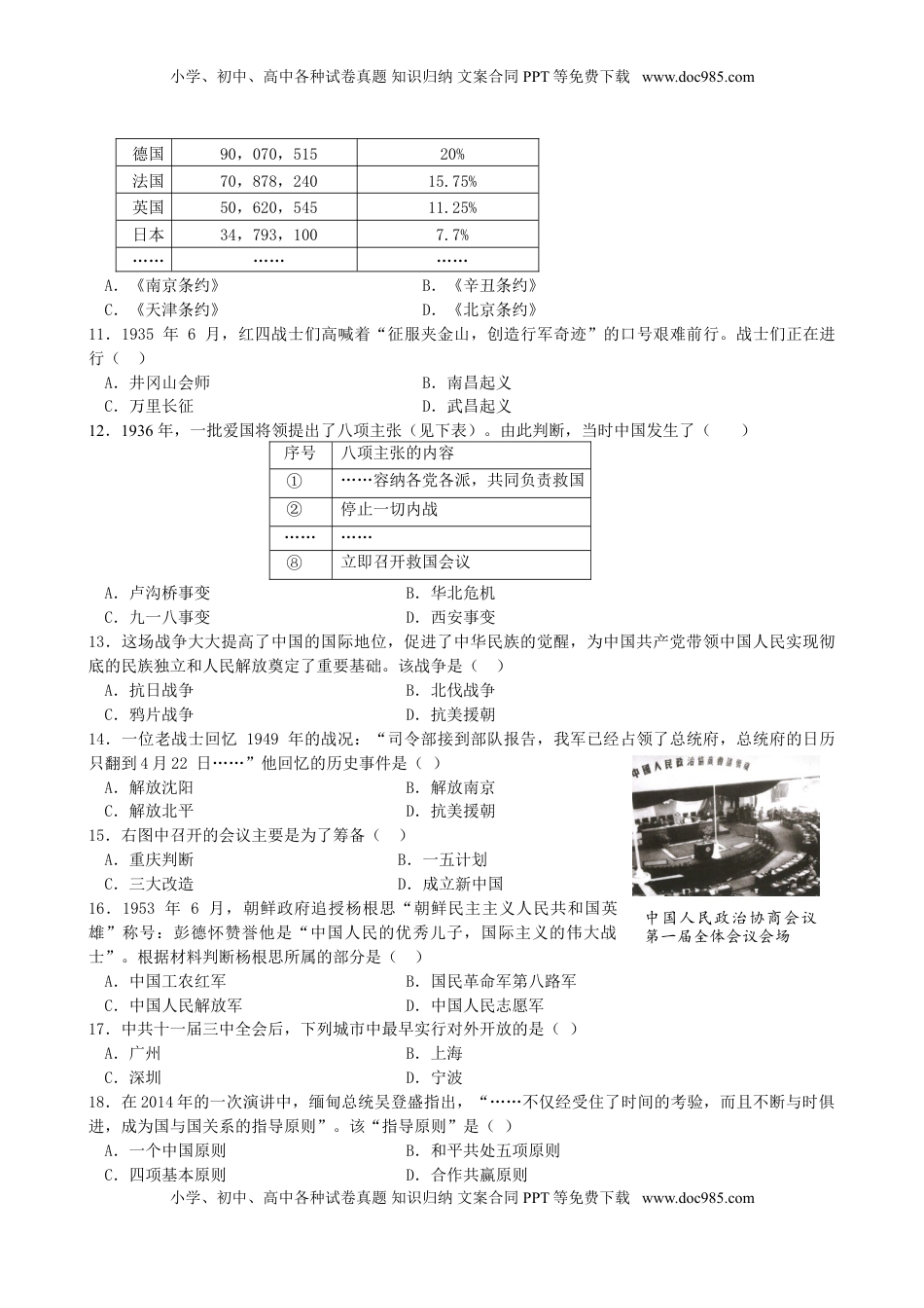 广东省深圳市2019年中考历史真题试题.doc