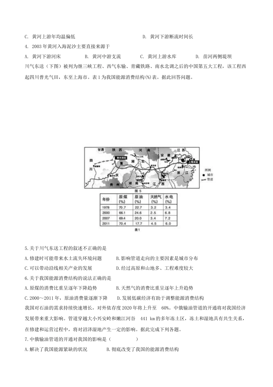 高中地理选修2第四章  区域联系与区域协调发展（单元检测）-（原卷版）.doc