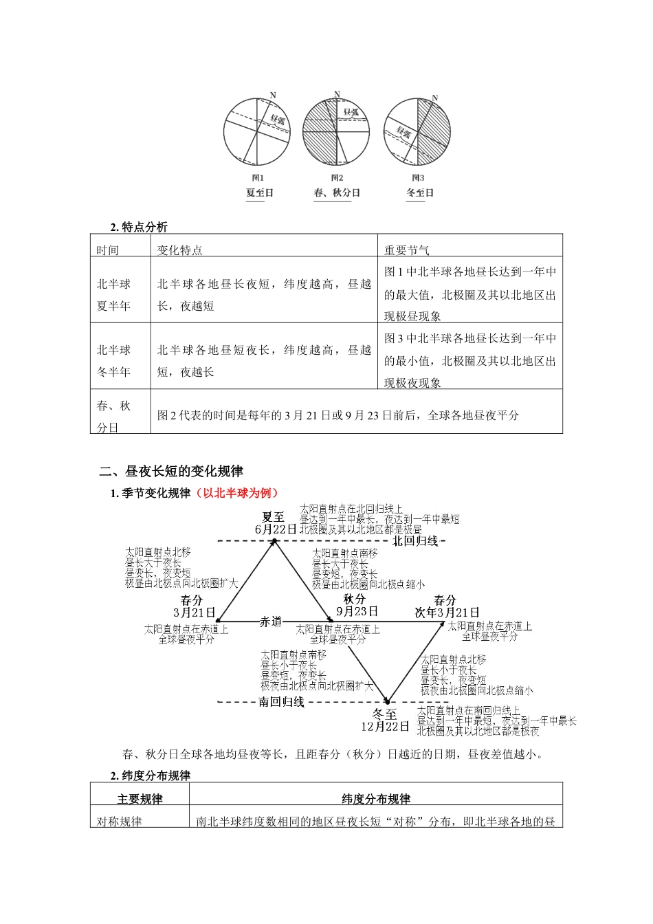 高中地理选修1选择性必修1 第一章 地球的运动 第二节（3）.docx