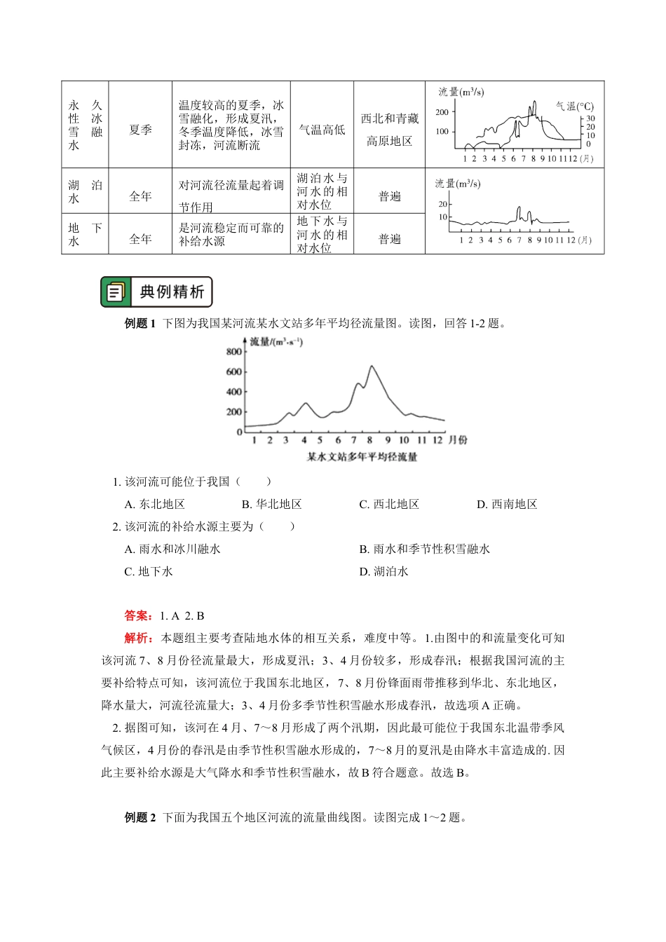 高中地理选修1选择性必修1 第四章 水的运动 第一节.docx