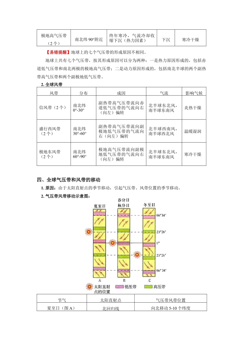 高中地理选修1选择性必修1 第三章 大气的运动 第二节.docx