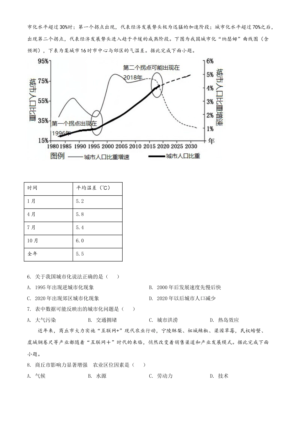 高中地理必修2高一下学期期末地理试题（原卷版） (7).doc