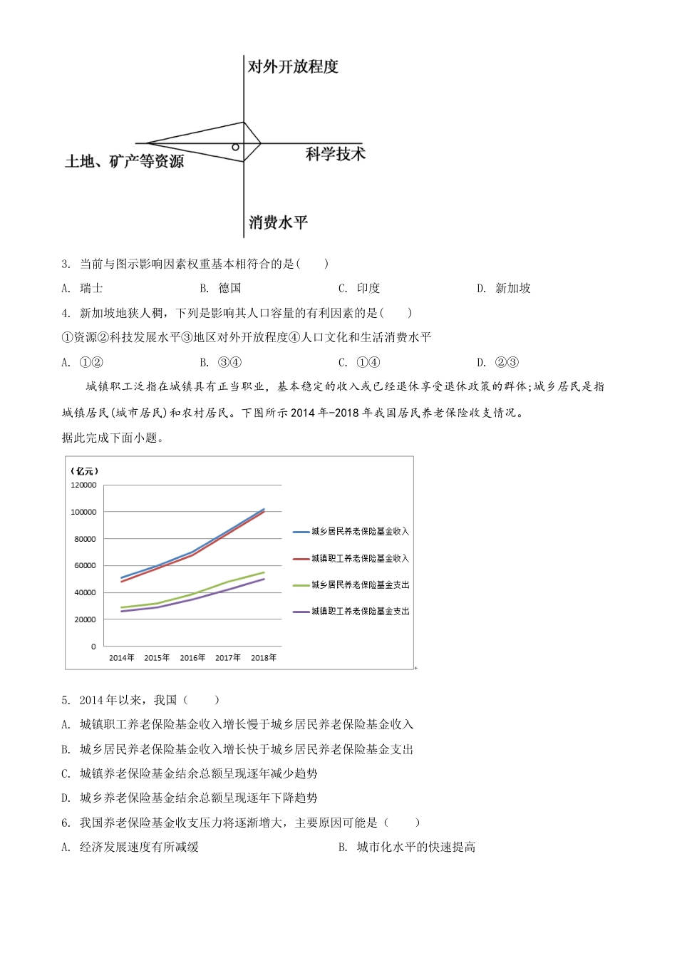 高中地理必修2高一下学期期中地理试题（原卷版） (7).doc