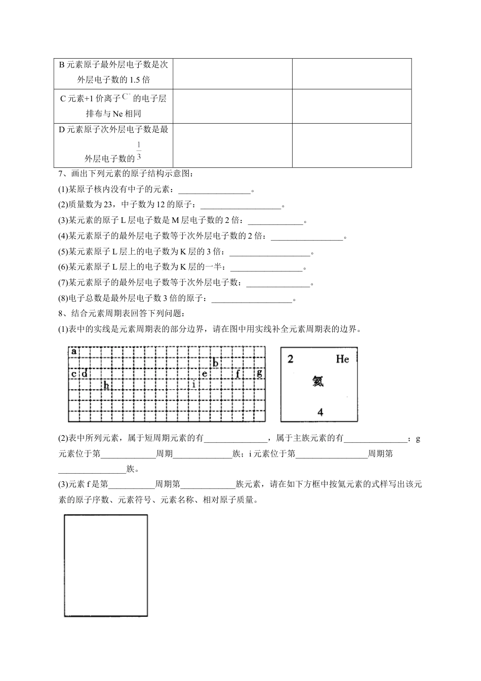 高中化学必修1 第四章  第一节 原子结构与元素周期表课后习题2022-2023学年上学期高一化学人教版（2019）必修第一册.docx