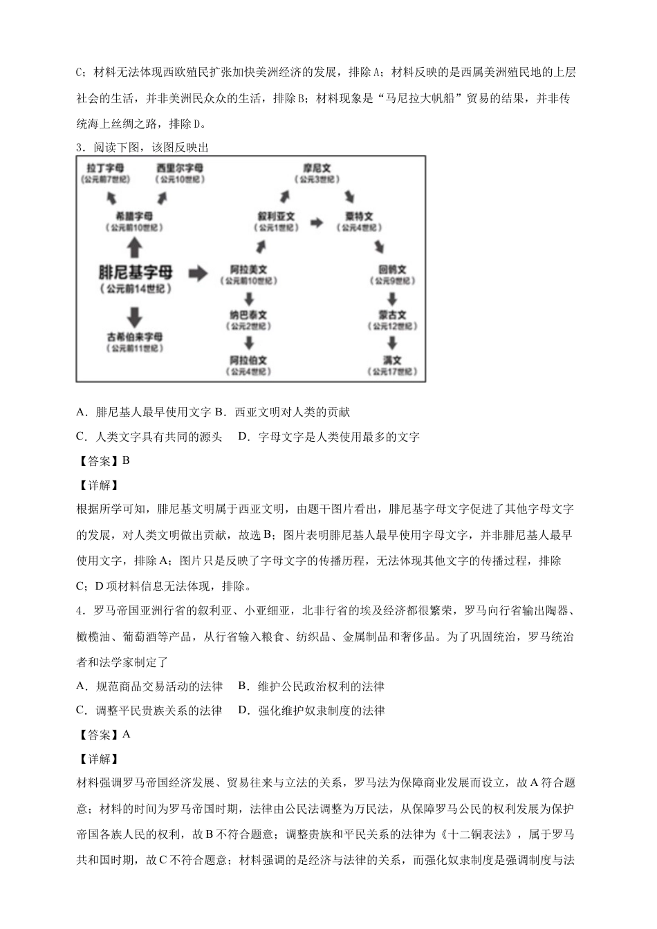 高中历史必修下  【必修中外史纲要（下）】高一（下）期末模拟试卷历史试题06（解析版）.doc