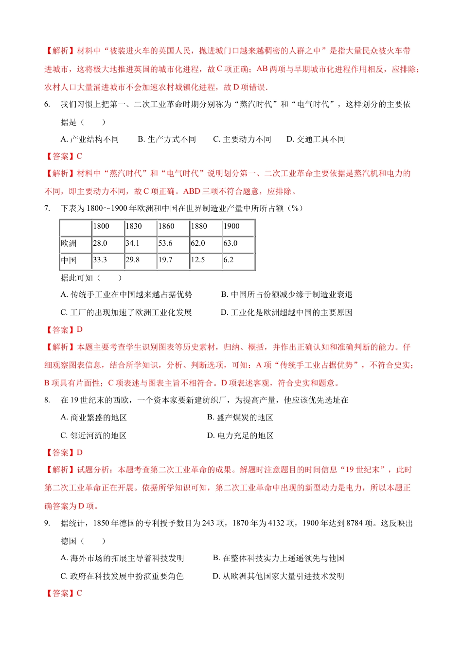 高中历史必修下  第五单元 综合测试卷（解析版）.docx
