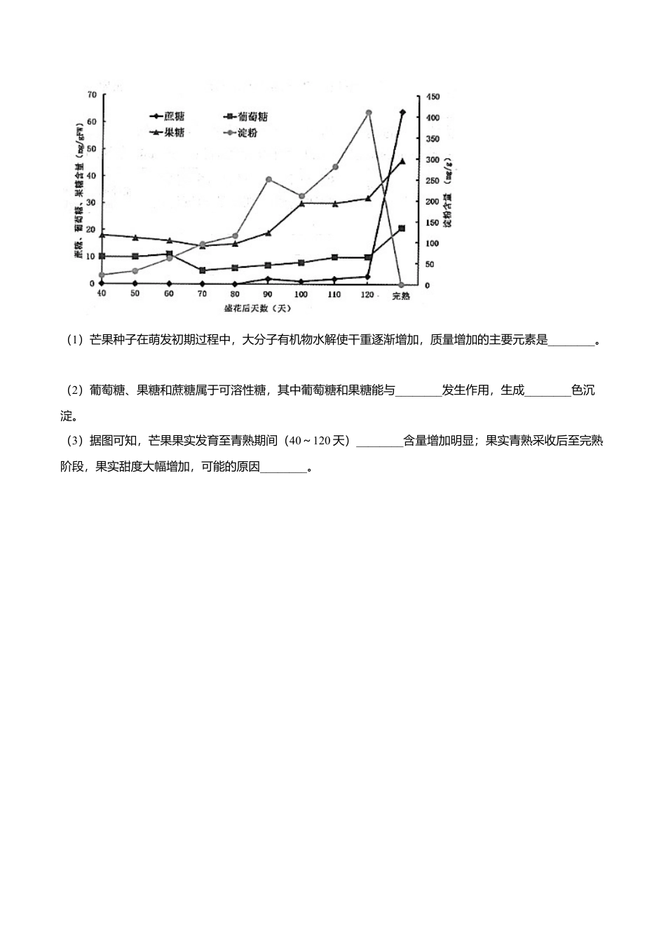 高中生物必修1 2.3  细胞中的糖类和脂质-高一生物课后培优练（人教版2019必修1）（原卷版）.doc