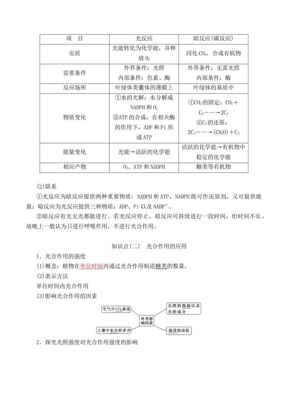 高中生物必修1 5.4.2 光合作用的原理和应用-2022-2023学年高一生物上学期课后培优分级练（2019人教版必修1）（解析版）.docx
