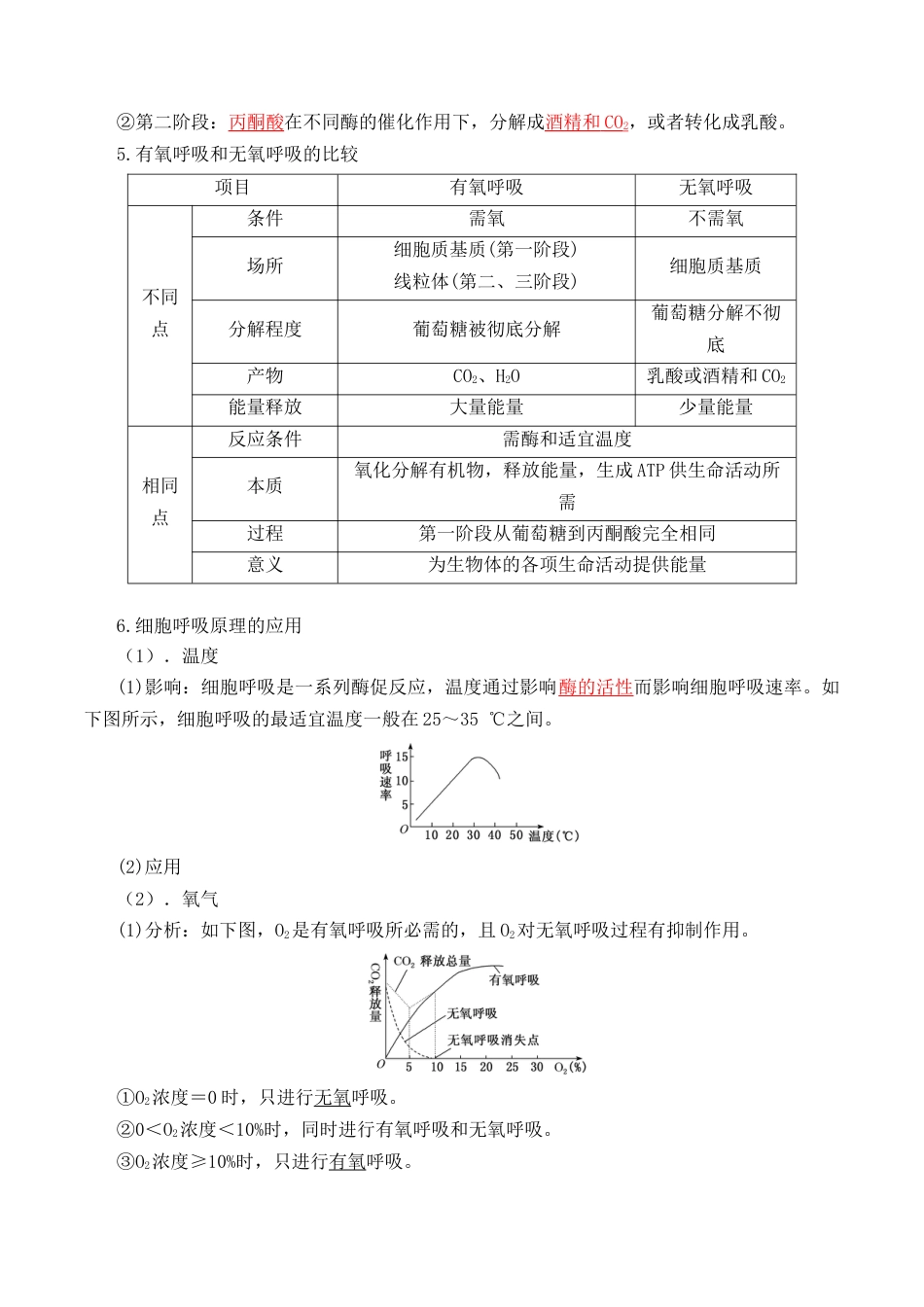 高中生物必修1 5.3 细胞呼吸的原理和应用- 2022-2023学年高一生物上学期课后培优分级练（2019人教版必修1）（解析版）.docx