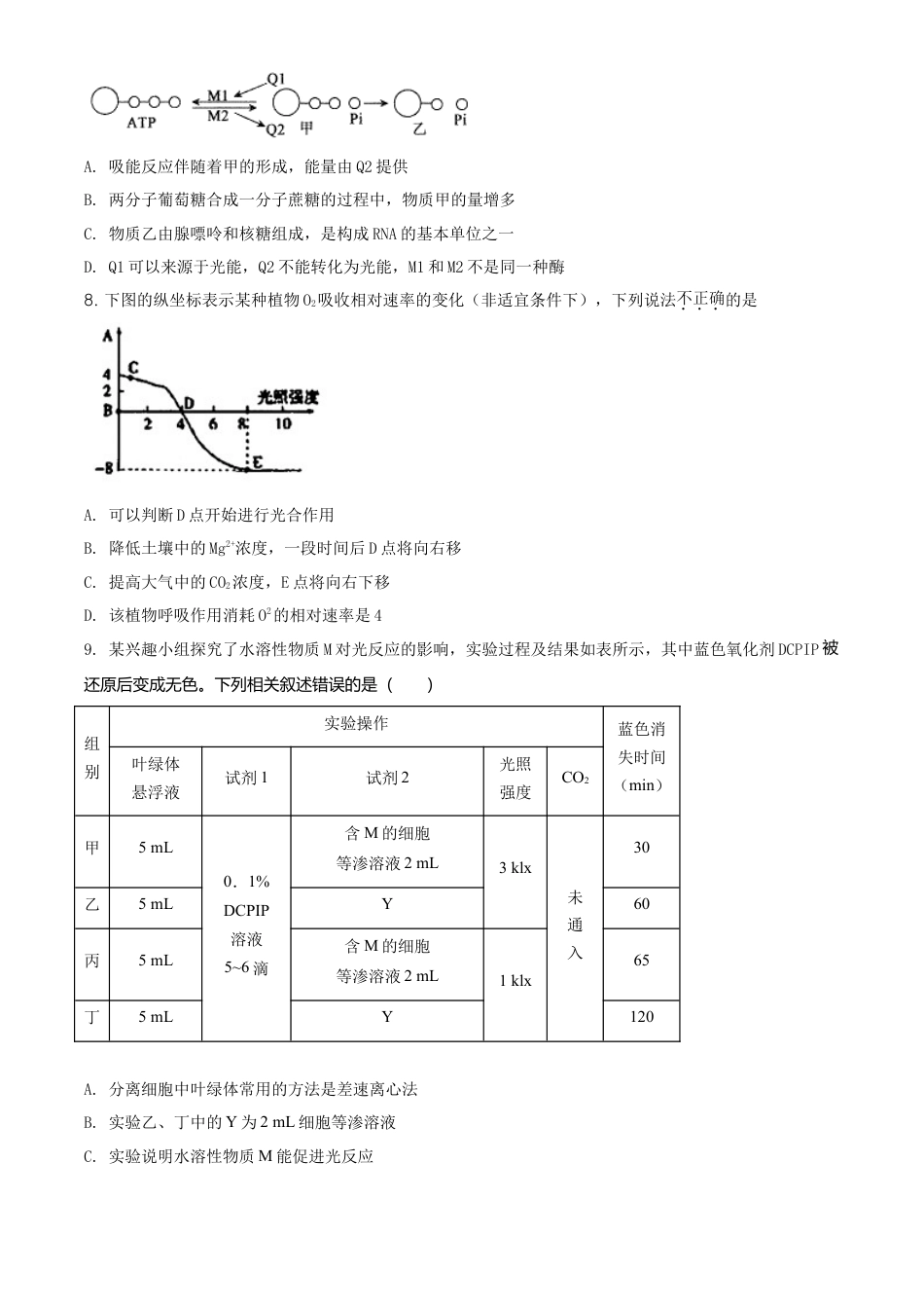 高中生物必修1 精品解析：江苏省南通市高一上学期期末生物试题（新人教版）（原卷版）.doc