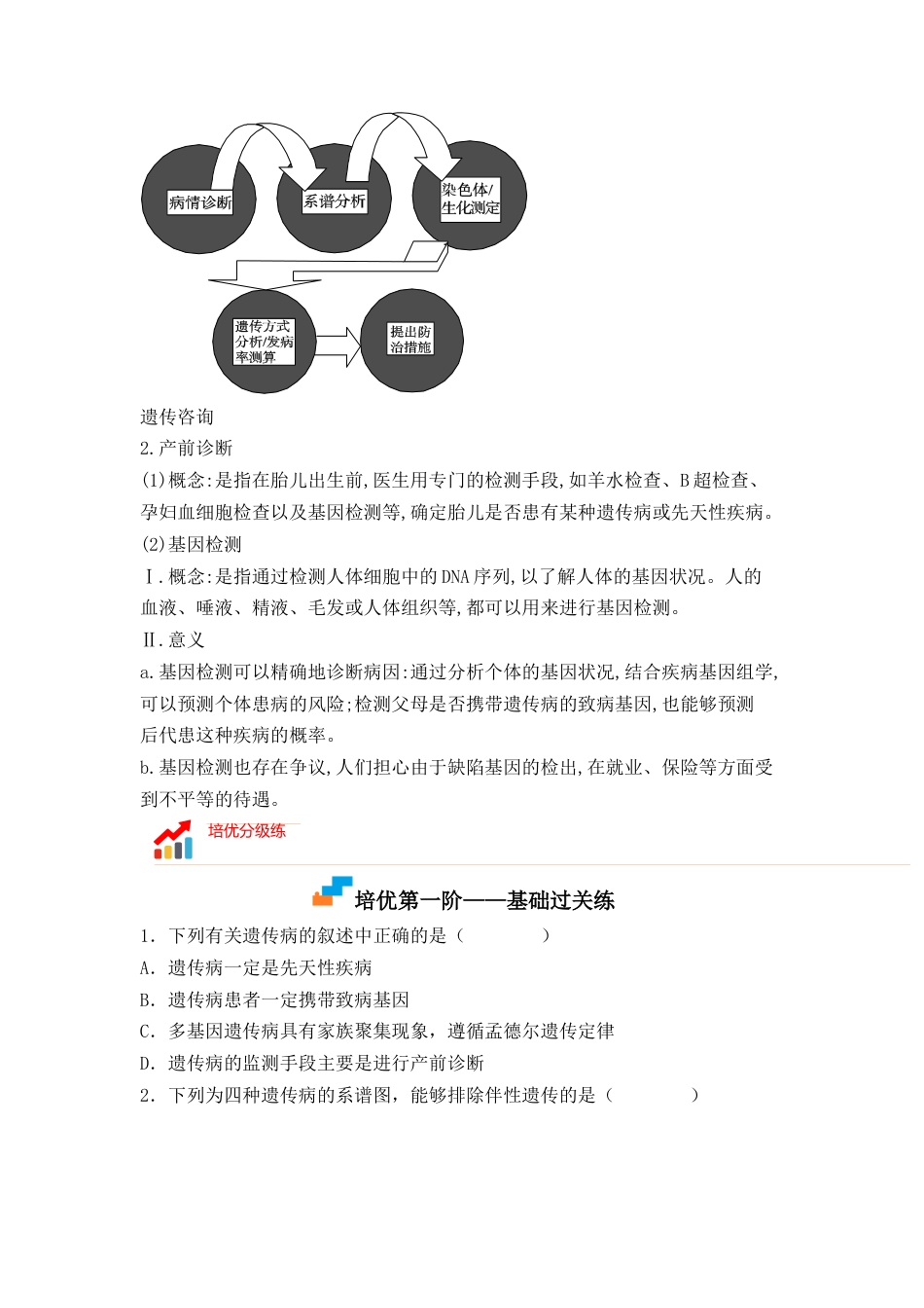 高中生物必修2 5.3 人类遗传病（原卷版）.docx
