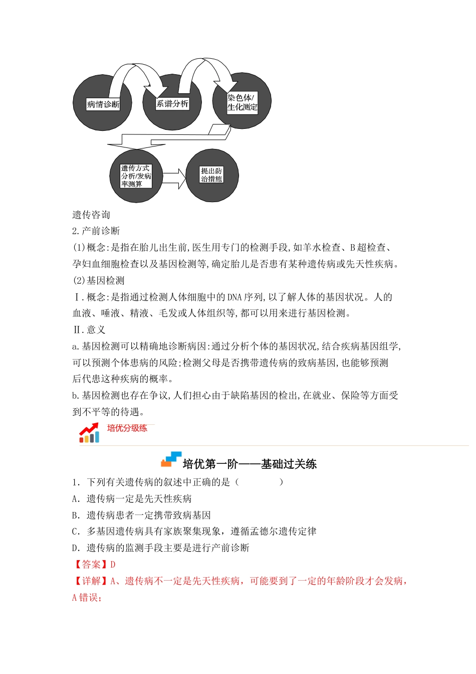 高中生物必修2 5.3 人类遗传病（解析版）.docx