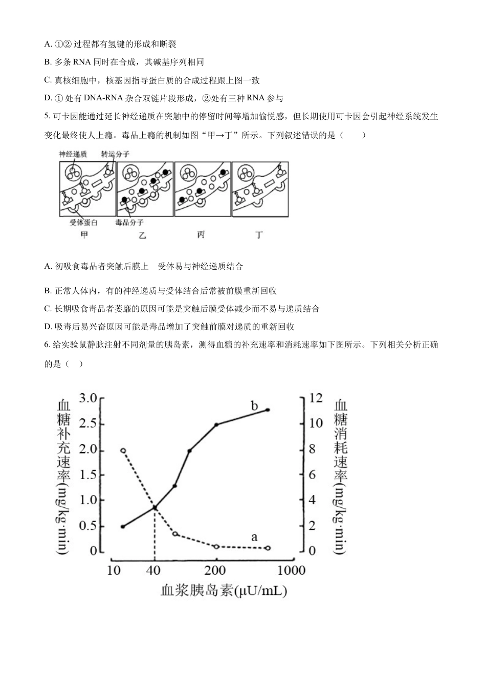 高中生物选修1 2022-2023学年高三上学期期末生物试题（原卷版）.docx