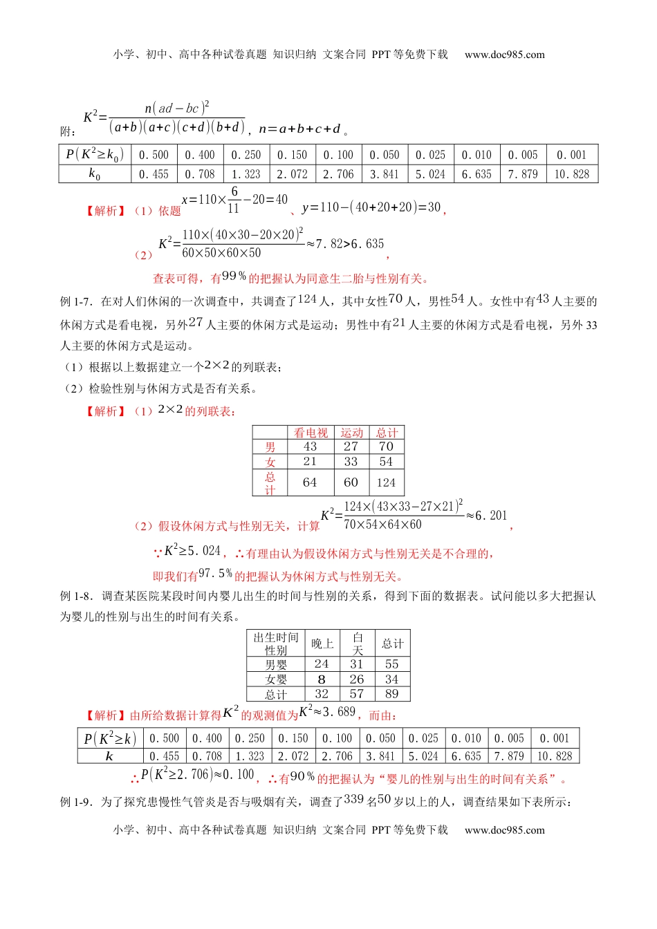 高中数学 选修3专题8.3 列联表与独立性检验（解析版）.docx