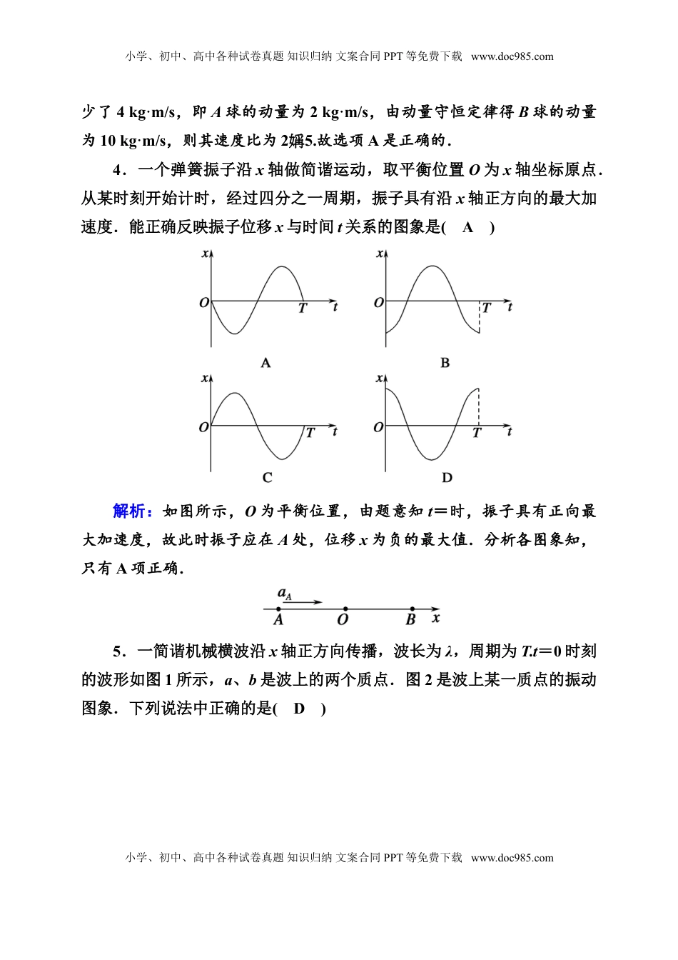 高中物理 选修1    全册综合评估—人教版高中物理选择性必修第一册检测.doc