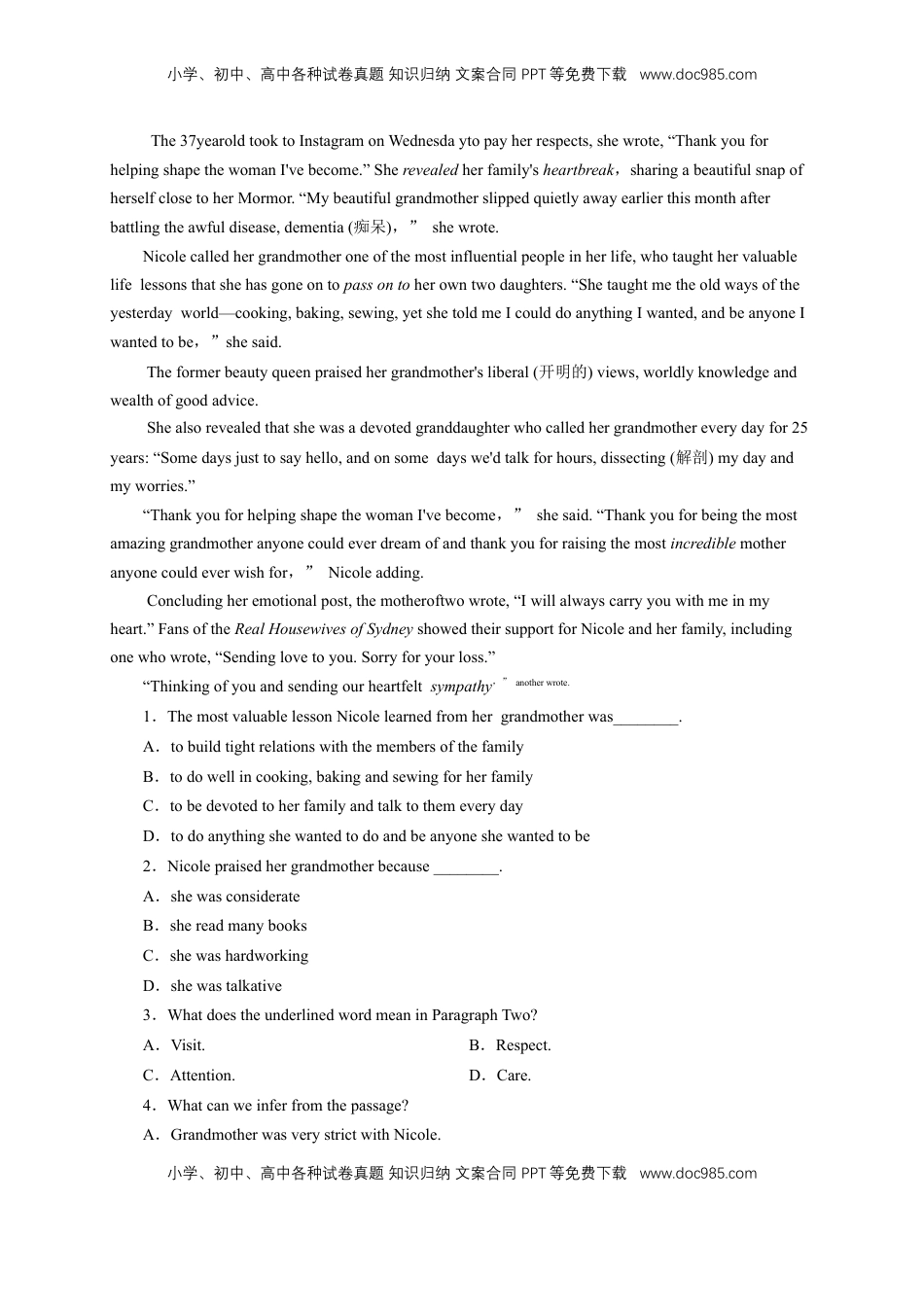 高中英语 必修2  【新教材精创】3.1 Listening and Speaking 练习（2）（解析版）.docx