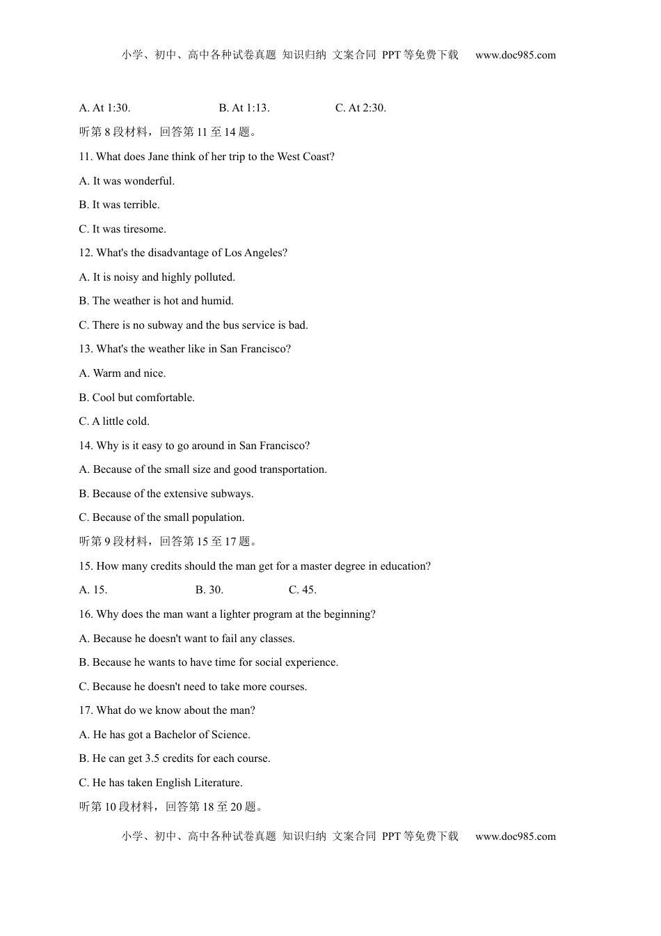 高中英语 必修2  【新教材精创】2.1 Listening&Speaking&Talking 练习（1）（原卷版）.docx