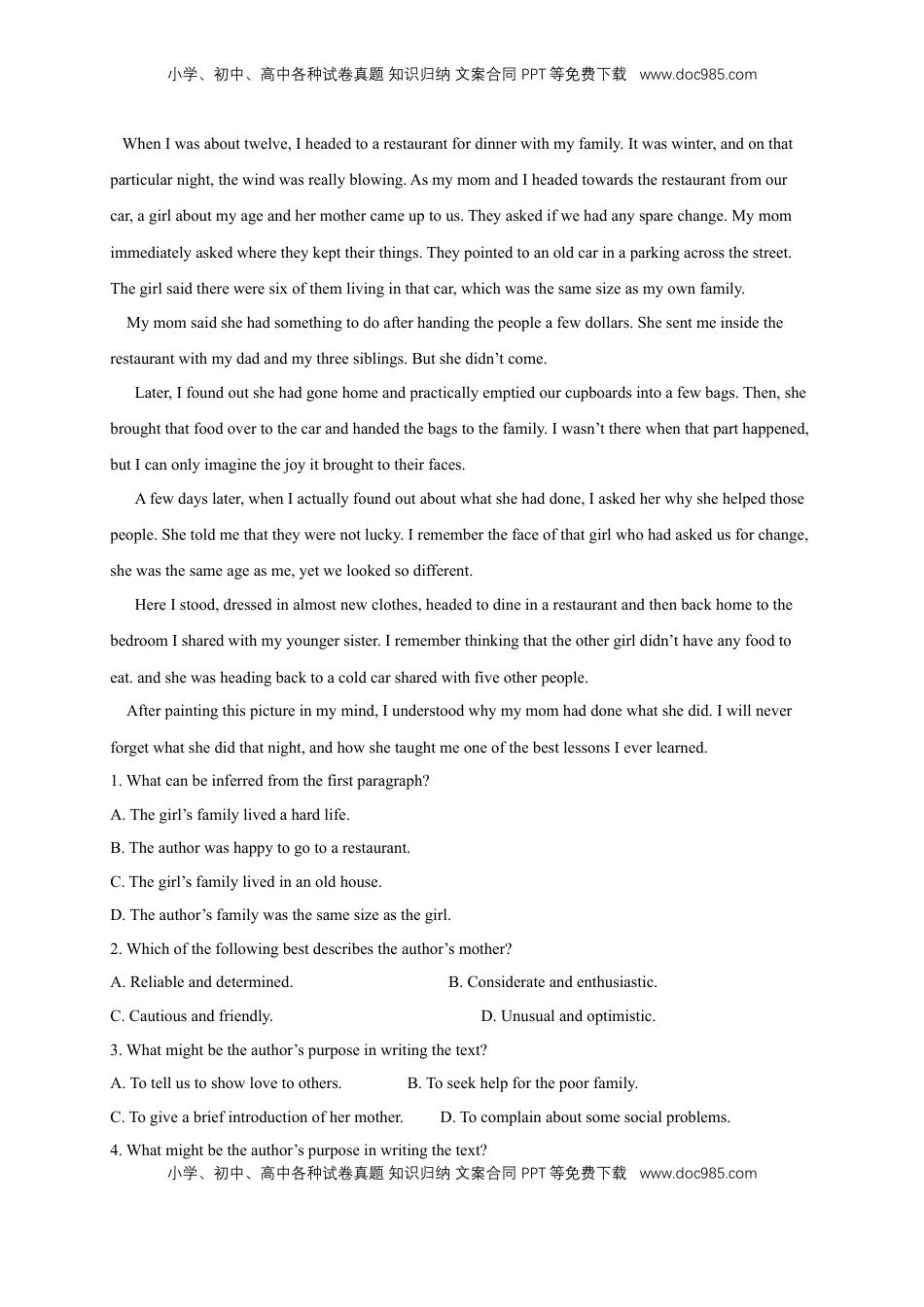 高中英语 必修2  【新教材精创】1.4 Reading for writing 练习（1）（原卷版）.docx