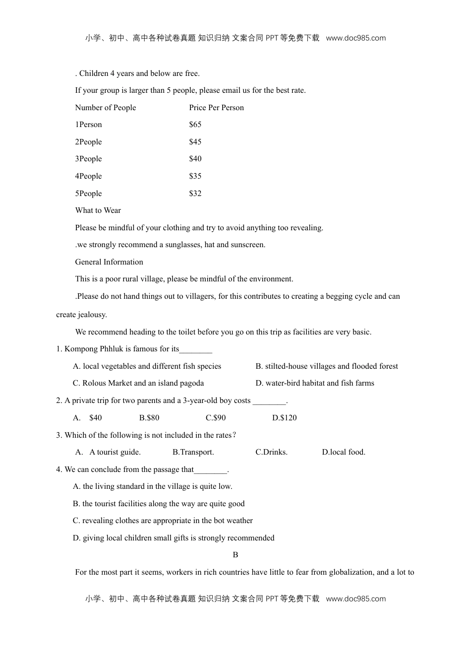 高中英语 选修1   Unit 5 Working the land Review 练习（原题版）.docx