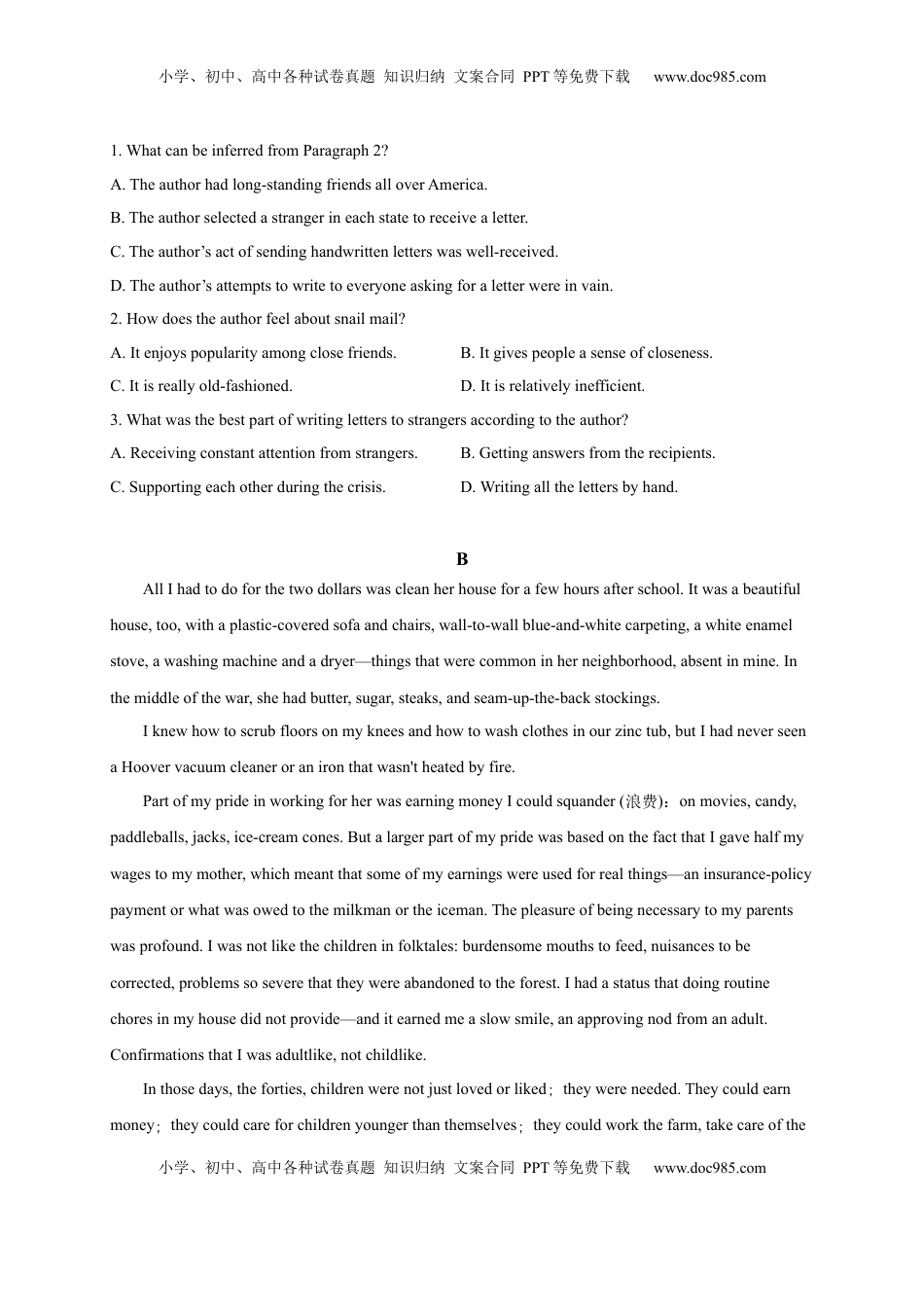 选择性必修三Unit4（选拔卷）-【单元测试】高一英语尖子生选拔卷（人教版2019选择性必修三）（原卷版）.docx