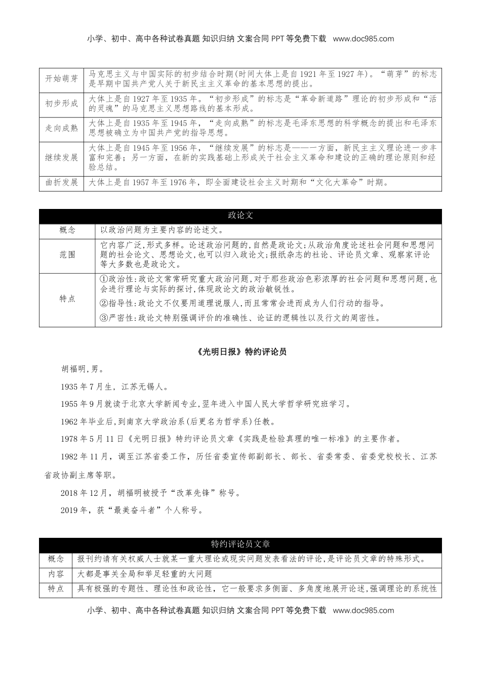 高中语文 选修中  第一单元（知识清单）-2022-2023学年高二语文选择性必修中册同步备课系列（统编版）_new.docx