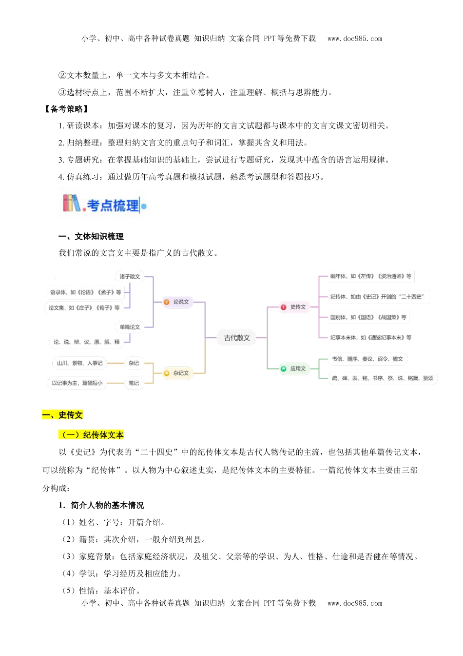 高考语文复习 考点21 整体感知（文言文阅读）-备战2025年高考语文一轮复习考点帮（新高考通用）（原卷版）.docx