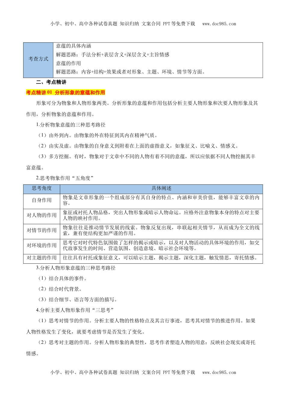 高考语文复习 考点08 意蕴探究-备战2025年高考语文一轮复习考点帮（新高考通用）（解析版）.docx