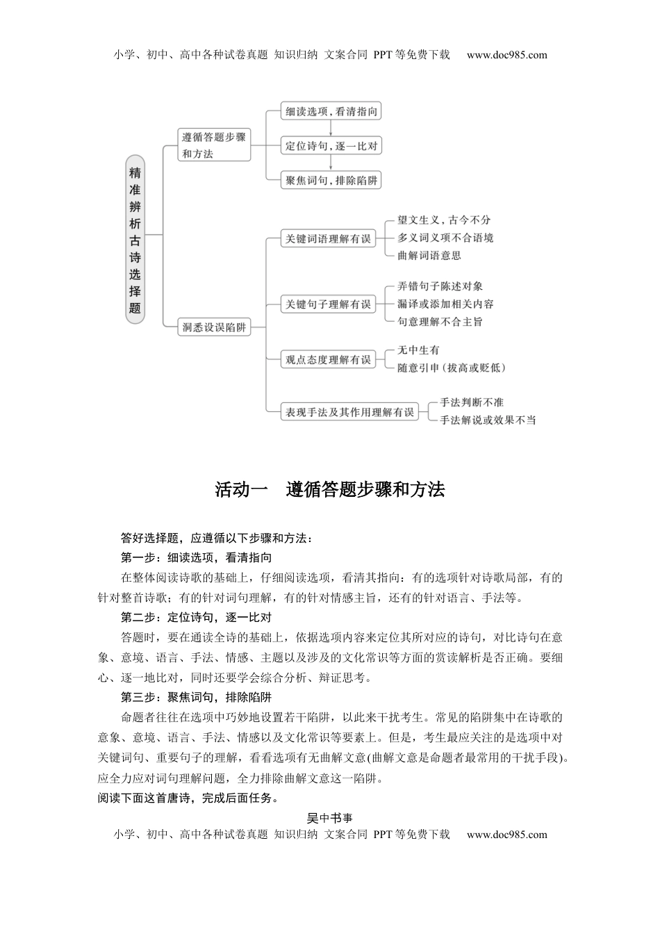 高考语文复习 板块六　学案64　精准辨析选择题——聚焦诗意，洞悉陷阱.docx