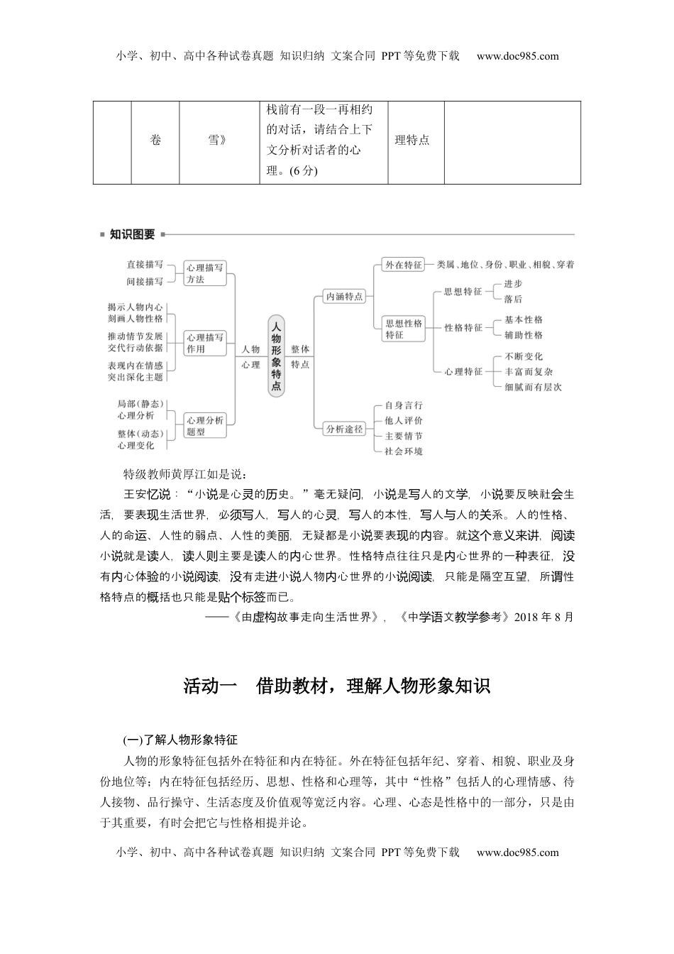高考语文复习 板块二　学案12　分析概括人物特点——因形悟神，立象尽意.docx