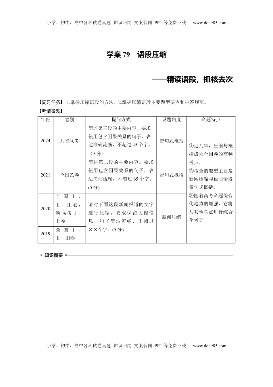高考语文复习 板块八　学案79　语段压缩——精读语段，抓核去次.docx