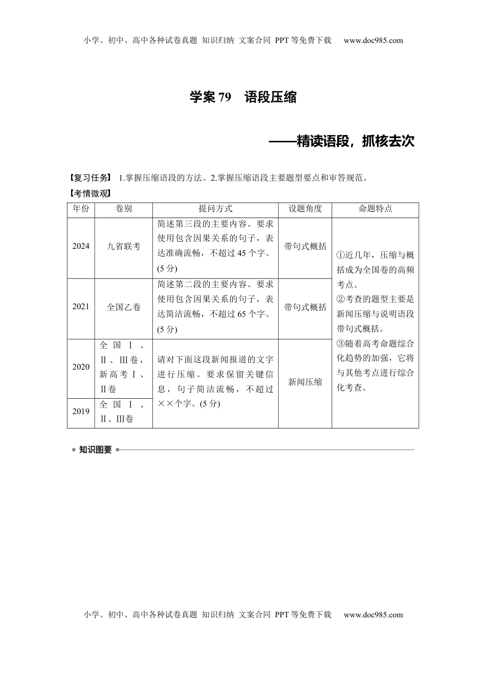 高考语文复习 板块八　学案79　语段压缩——精读语段，抓核去次 (1).docx