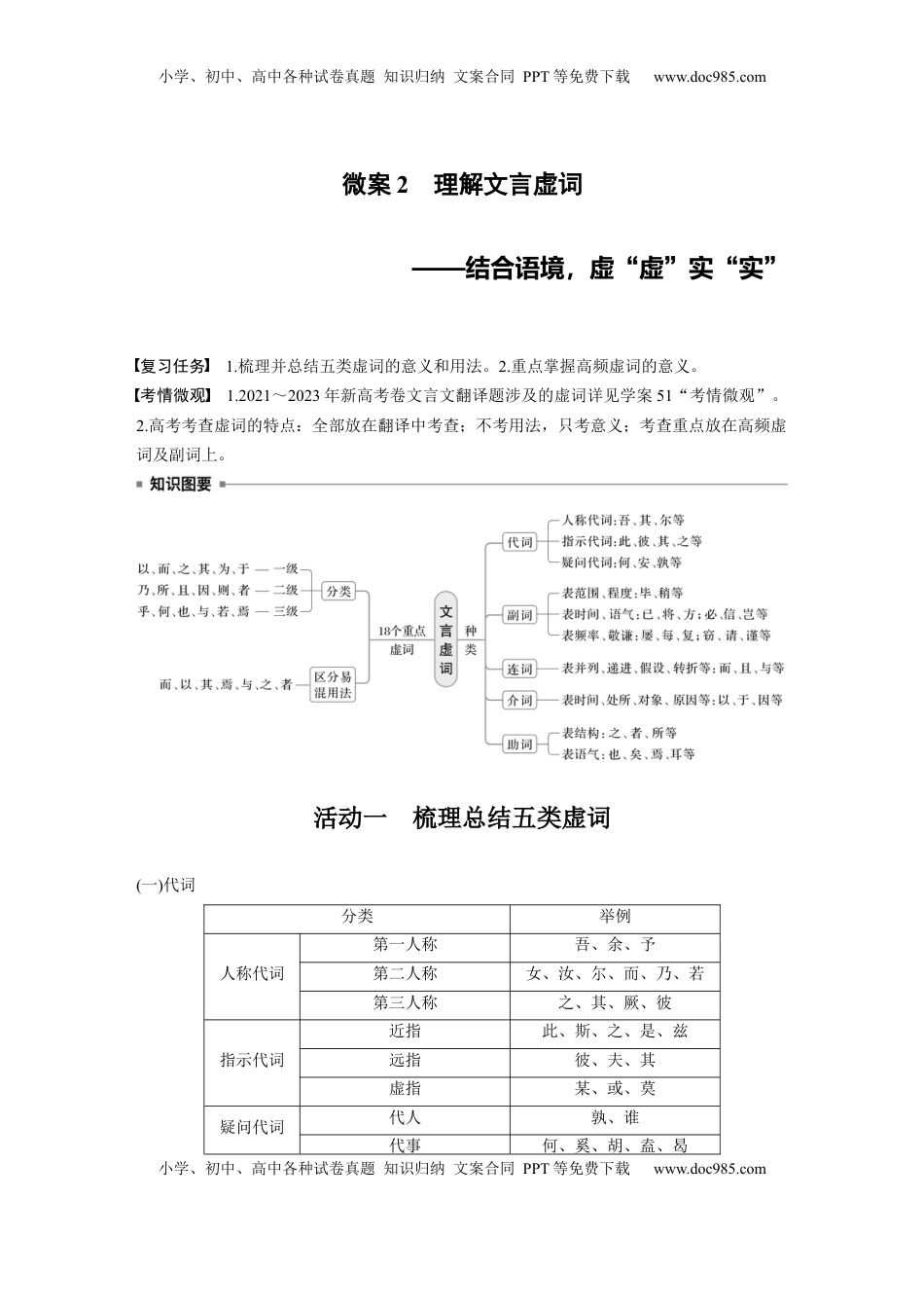 高考语文复习 板块五　微案2　理解文言虚词——结合语境，虚“虚”实“实” (1).docx