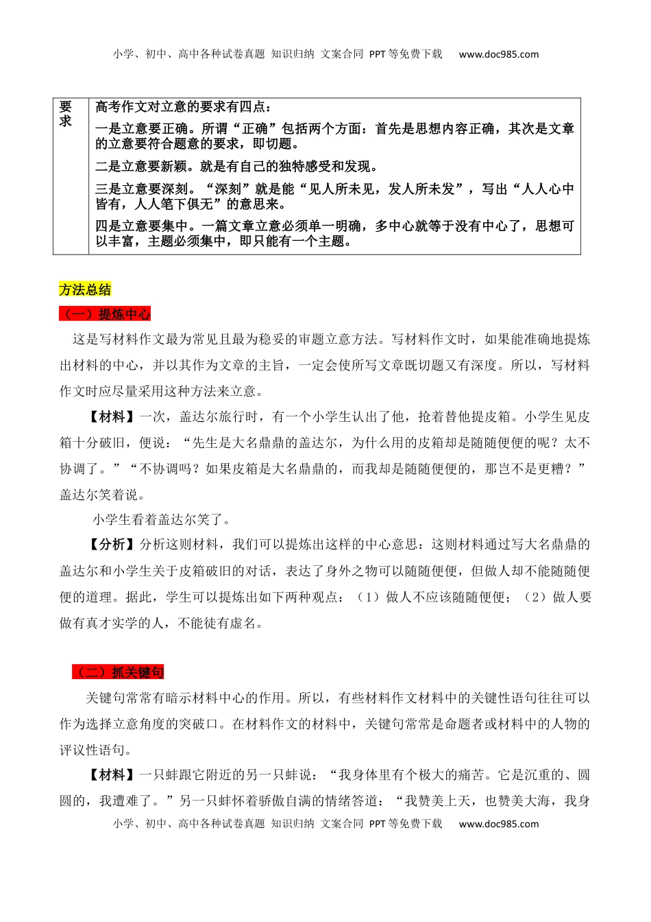 高考语文复习 专题01：议论文审题立意的方法（原卷版）-【上好课】2025年高考语文一轮复习知识清单.docx