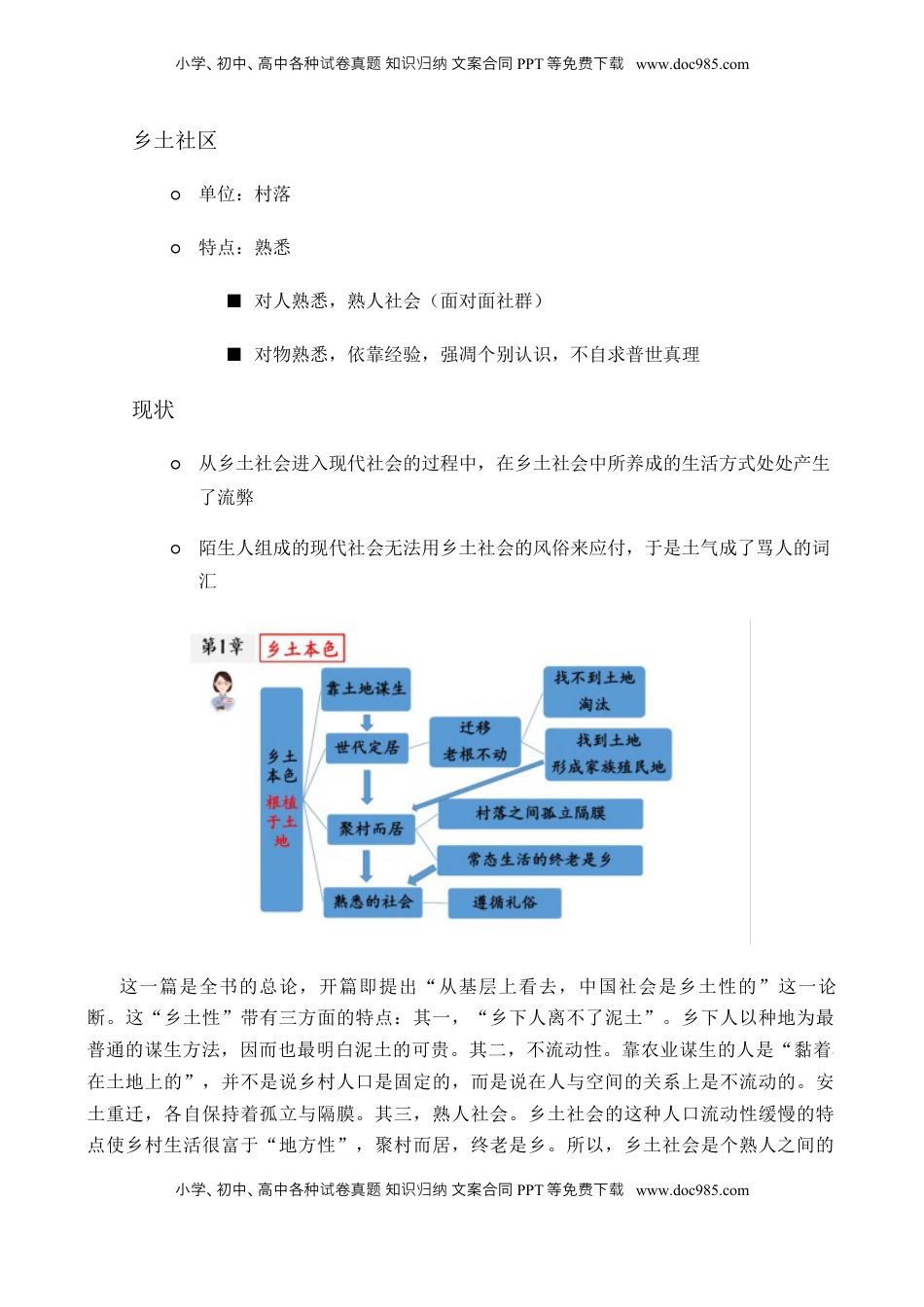 高考语文复习 专题01：《乡土中国》知识梳理（解析版）-【上好课】2025年高考语文一轮复习知识清单.docx