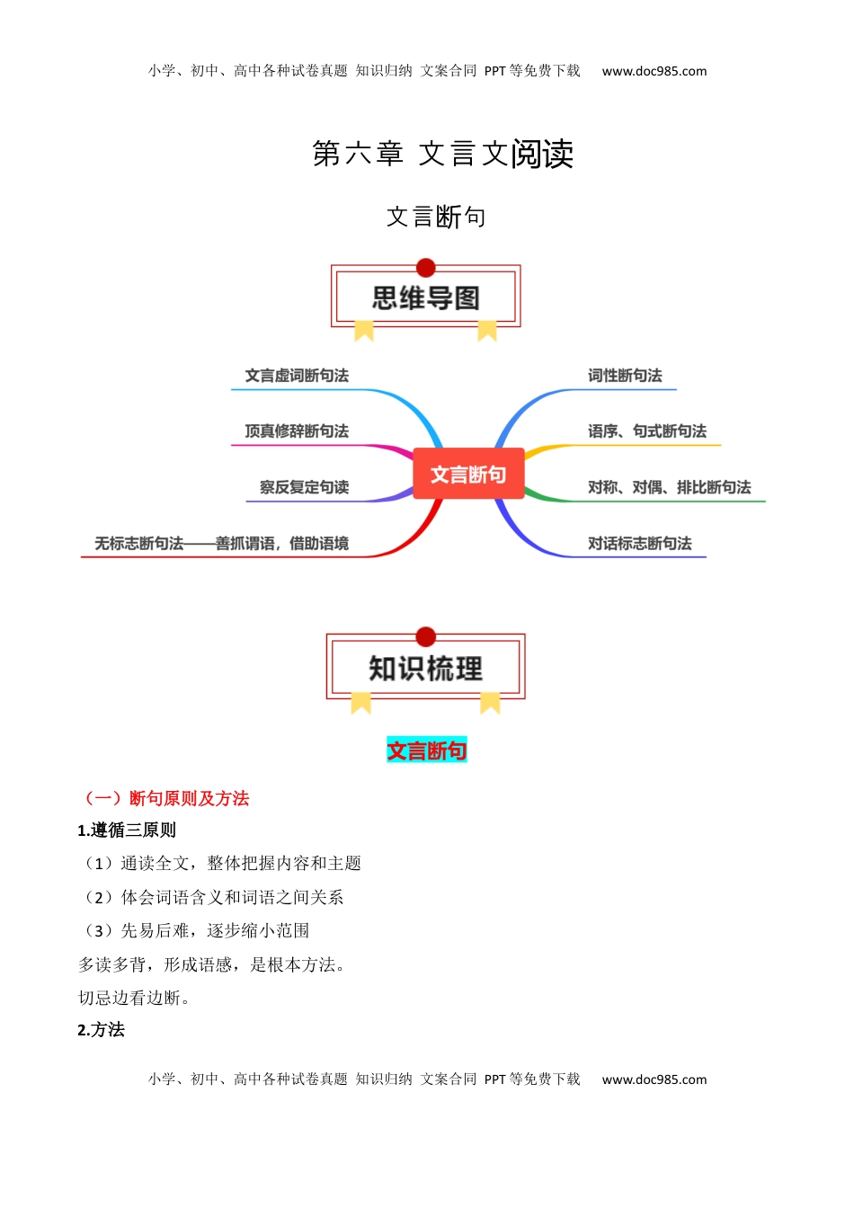 高考语文复习 专题11：文言断句（原卷版）-【上好课】2025年高考语文一轮复习知识清单.docx