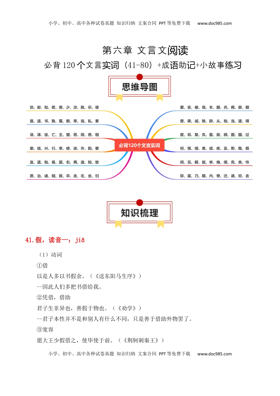 高考语文复习 专题07：必背120个文言实词（41-80）+成语助记+小故事练习（解析版）-【上好课】2025年高考语文一轮复习知识清单.docx