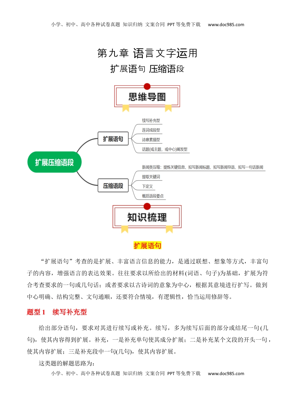 高考语文复习 专题11：扩展语句 压缩语段（解析版）-【上好课】2025年高考语文一轮复习知识清单.docx