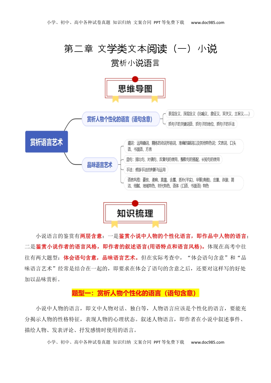 高考语文复习 专题04：赏析小说语言（原卷版）-【上好课】2025年高考语文一轮复习知识清单.docx